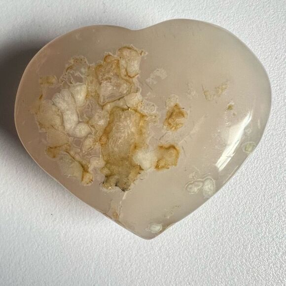 Flower Agate Heart Carving‎ (#7) - Picture 6 of 10